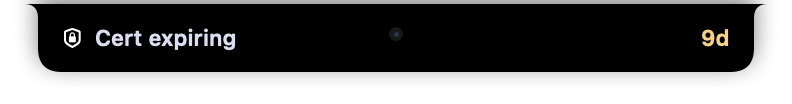 Certificate Expiry in the notch